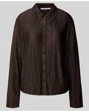 Samsøe & Samsøe Regular Fit Blouse Met Plissévouwen, Model 'Sauma' - Zwart