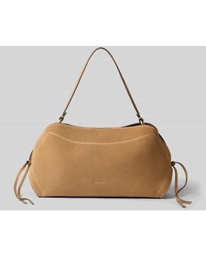 Abro⁺ Shoulder Bag aus echtem Leder mit Logo-Detail - Natur