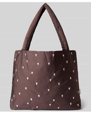 Studio Noos Handtasche mit Allover-Motiv-Stitching Modell 'Mom' - Lila