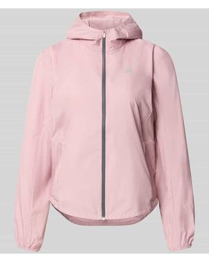 Asics Jacke mit Logo-Print und Kapuze - Pink