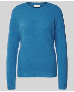 MSCH Copenhagen Strickpullover mit gerippten Abschlüssen Modell 'Festina' - Blau