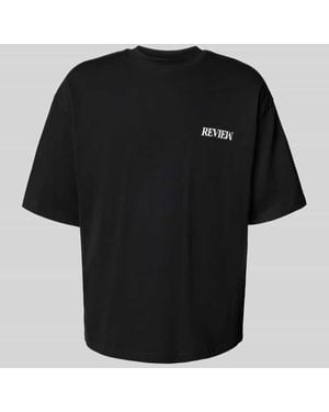 Review T-Shirt mit überschnittenen Schultern - Schwarz
