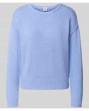 Brax Strickpullover mit gerippten Abschlüssen Modell 'LISA' - Blau