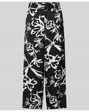 S.oliver Wide Leg Stoffhose Mit Allover-Print - Weiß