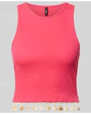 ONLY Slim Fit Top Van Katoenmix Model 'Shelly' - Roze