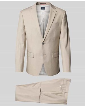 Hechter Paris Slim Fit Anzug mit Reverskragen - Natur