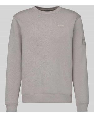 G-Star Regular Fit Sweatshirt mit Ton-in-Ton Logo-Details - Grau