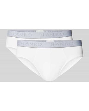 Hanro Slip mit Label-Details im 2er-Pack - Grau