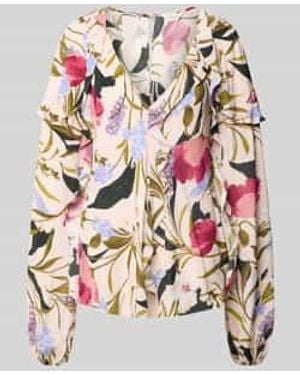Ted Baker Regular Fit Blouse Met V-Hals, Model 'Minasa' - Meerkleurig