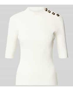 Ted Baker Gebreid Shirt Met Sierknopen En 1/2-Mouwen - Wit