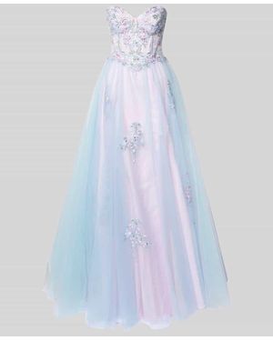 Unique Abenkleid aus Tüll mit Stitchings - Weiß