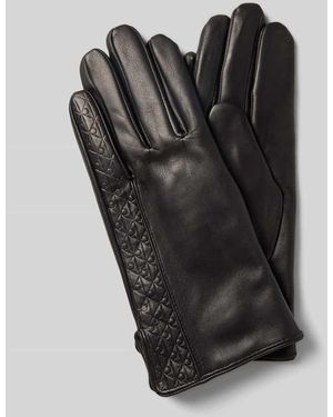Calvin Klein Handschuhe in Leder-Optik mit Woll-Anteil Modell 'Paneled' - Schwarz