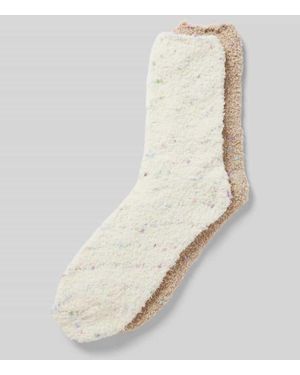 Camano Socken Aus Teddyfell Modell 'Pompom' - Weiß