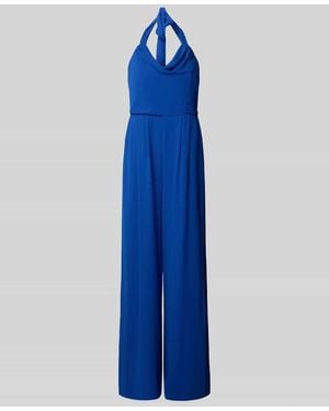 Jake*s Jumpsuit mit Plisseefalten und Rundhalsausschnitt - Schwarz