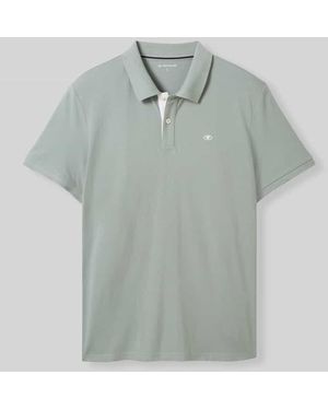 Tom Tailor Regular Fit Poloshirt aus Baumwoll-Viskose-Mix - Grau