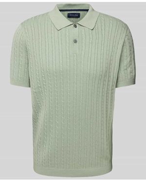 Christian Berg Men Poloshirt mit gerippten Abschlüssen - Grün
