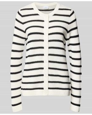 Vila Strickjacke mit Rundhalsausschnitt Modell 'DALO' - Weiß