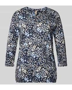 Soya Concept Shirt Met Lange Mouwen Met 3/4-Mouwen Model 'Felicity' - Blauw