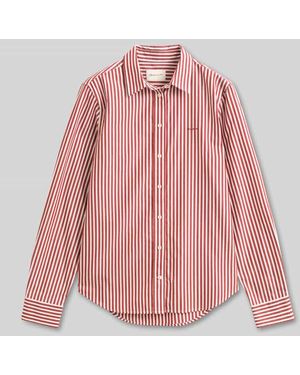 GANT Regular Fit Hemdbluse mit Logo-Stitching - Pink