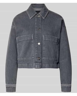someday. Boxy Fit Jeansjacke mit aufgesetzten Taschen Modell 'Niandra' - Grau