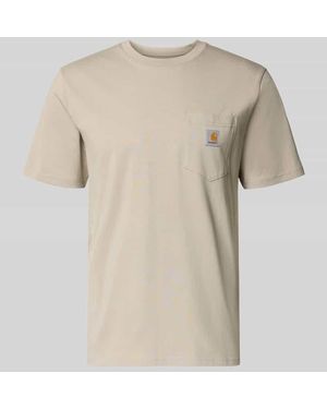Carhartt T-Shirt mit Label-Detail - Natur