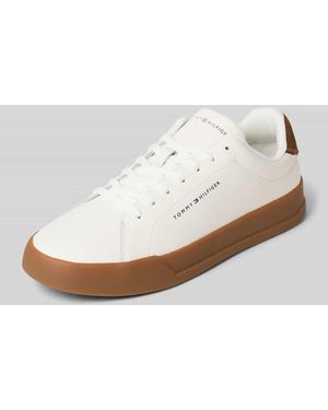 Tommy Hilfiger Low Top Sneaker aus echtem Leder Modell 'TH COURT' - Weiß