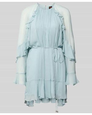 BOSS Tailliertes Freizeitkleid aus reiner Viskose Modell 'C_DREDIA' - Blau