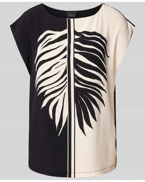 S.oliver Regular Fit Blusenshirt mit Kontrastmotiv - Schwarz