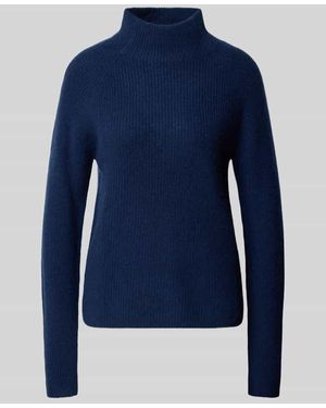 Fynch-Hatton Strickpullover aus Kaschmir mit Stehkragen - Blau
