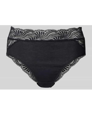 Hanro Slip mit Spitzenbesatz - Schwarz