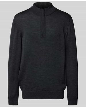 Maerz Strickpullover Mit Gerippten Abschlüssen - Blau