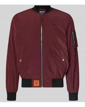 ORIGINAL BOMBERS® Bomberjacke mit Label-Patch und Eingrifftaschen - Rot