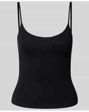 Review Top Met Bandjes En Ronde Hals - Zwart
