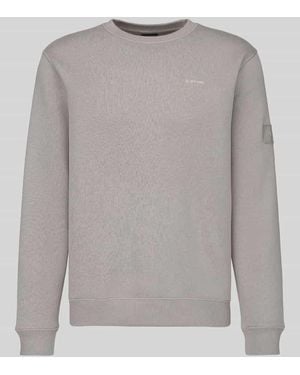 G-Star Regular Fit Sweatshirt mit Ton-in-Ton Logo-Details - Grau