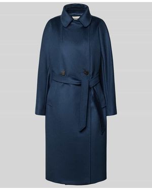 Weekend by Maxmara Regular Fit Mantel aus reiner Schurwolle Modell 'RESINA' - Blau