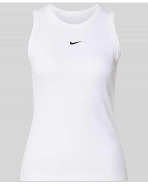Nike Slim Fit Tanktop aus Baumwoll-Mix Modell 'RIB TIGHT' - Weiß