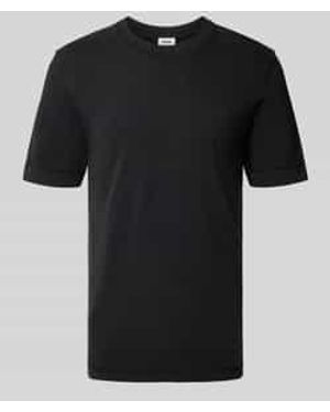 DRYKORN T-shirt Met Geribde Ronde Hals - Zwart
