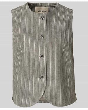 Mos Mosh Regular Fit Weste durch Baumwoll-Mix mit Leinen-Anteil Modell 'Eriin Thelma' - Grau