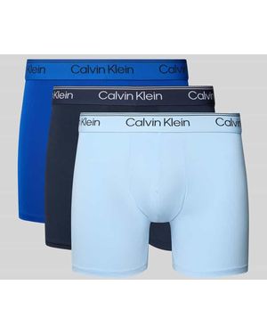 Calvin Klein Trunks im 3er-Pack mit elastischem Logo-Bund - Blau