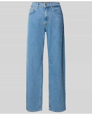 SELECTED Wide Leg Jeans aus Baumwoll-Mix Modell 'WIDE BEA-KORI' - Blau