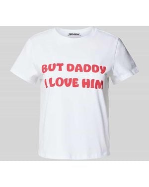 Review T-Shirt mit Statement-Stitching - Weiß
