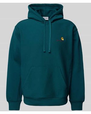 Carhartt Hoodie Mit Label-Stitching Modell 'American Script' - Grün