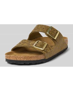 Birkenstock Slides mit Dornschließen Modell 'Arizona' - Grün