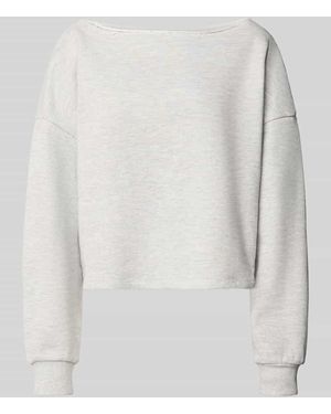 Review Relaxed Fit Sweatshirt mit Viskose-Anteil - Weiß