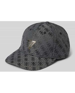 Guess Base Cap mit Allover-Logo-Print Modell 'Katya' - Schwarz