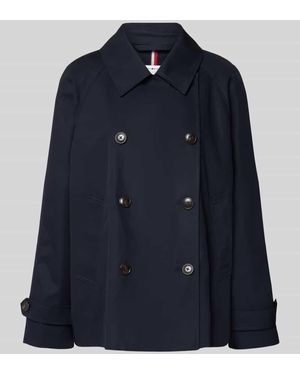 Tommy Hilfiger Cropped Trenchcoat mit wasserabweisender Funktion - Blau