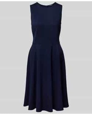 Ralph Lauren Knielange Jurk Van Viscosemix, Model 'Charley' - Blauw
