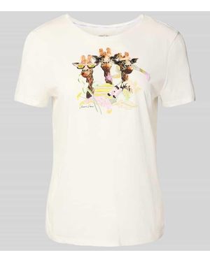 Marc Cain T-Shirt mit Rundhalsausschnitt - Natur