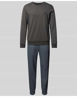 Emporio Armani Pyjama Mit Label-Stitching - Grau