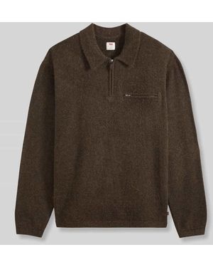 Levi's Regular Fit Troyer aus reiner Baumwolle mit Brusttasche - Braun